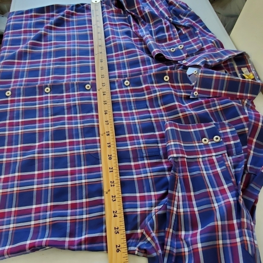 Peter Millar Cotton Button Down Shirt Size XL Plaid Long‎ Sleeve Casual - Picture 12 of 14